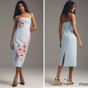 Sachin + Babi Light Blue Floral Midi Dress